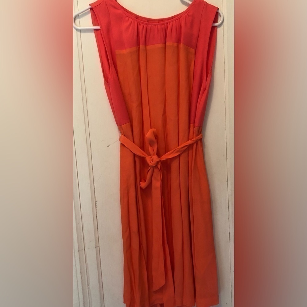 MADEWELL Bungalow Coral / Pink Viscose Crepe Dress Effortless Throw on Flowy - Picture 2 of 7